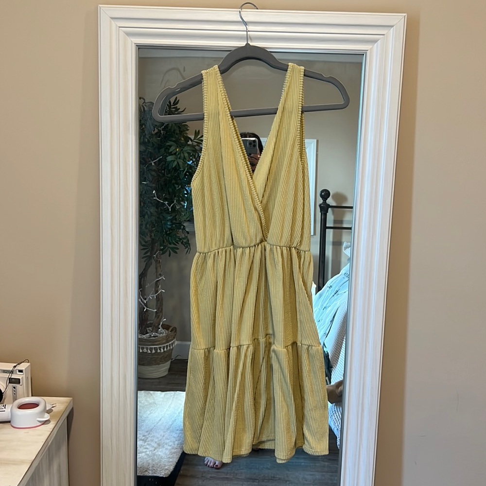 Medium yellow ribbed sundress